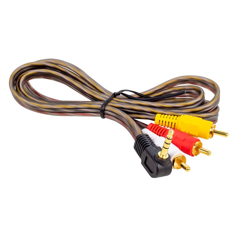 Uydu Alıcısı AV Kablo 3.5 Mm Stereo Erkek - 3 Rca Silikonlu 1.2 Metre Kablo Uzun Jack