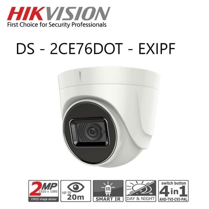 Hikvision DS-2CE76DOT-EXIPF Kamera CCTV 2mp İç Mekan Garansi Resmi DS-2CE76D0T-EXIPF
