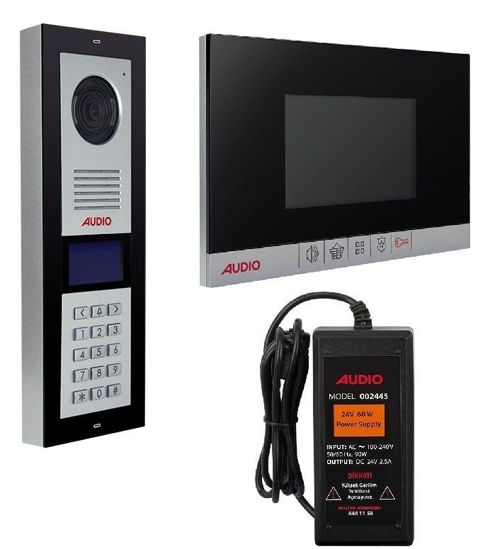 Audio Görüntülü Diafon Şifreli Panelli 4.3 İnç Şubeli Komple