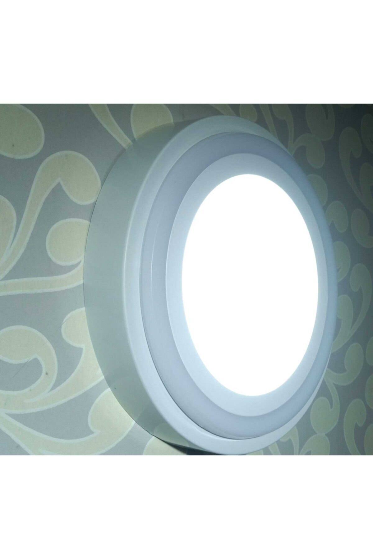 Dekoratif Üç Renkli Led Panel Sıvaüstü 27cm Çaplı Tavan Armatür Yüksek Işık Güçlü 18+6w