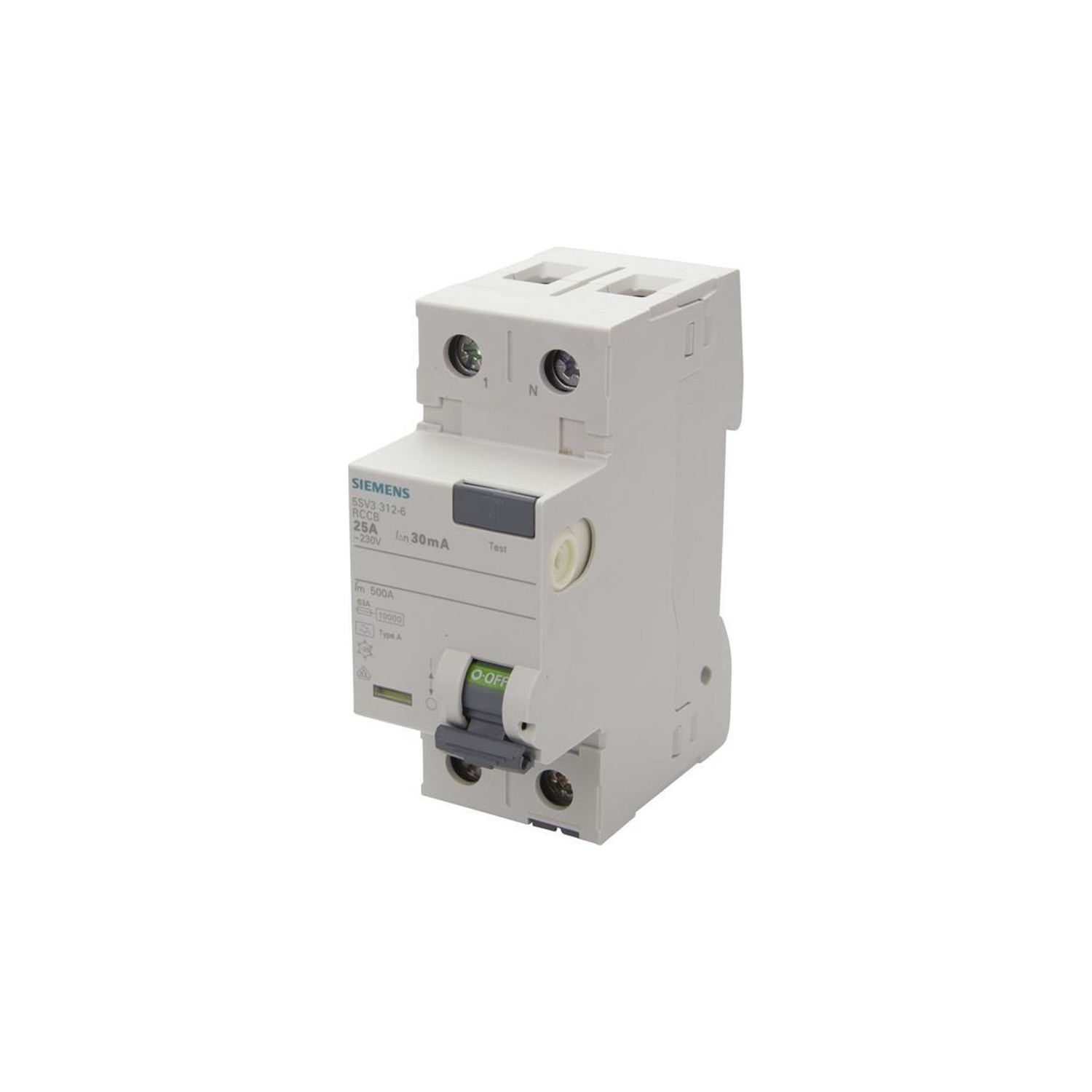 Siemens 5SV4312-0 1x25A 30mA Kaçak Akım Koruma Rölesi