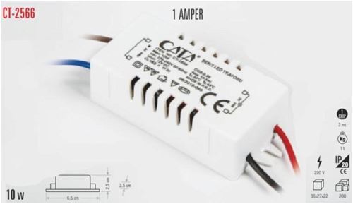 Cata CT-2566 Şerit Led Trafosu 10W 1A En Popüler Kamera, Led Trafosu