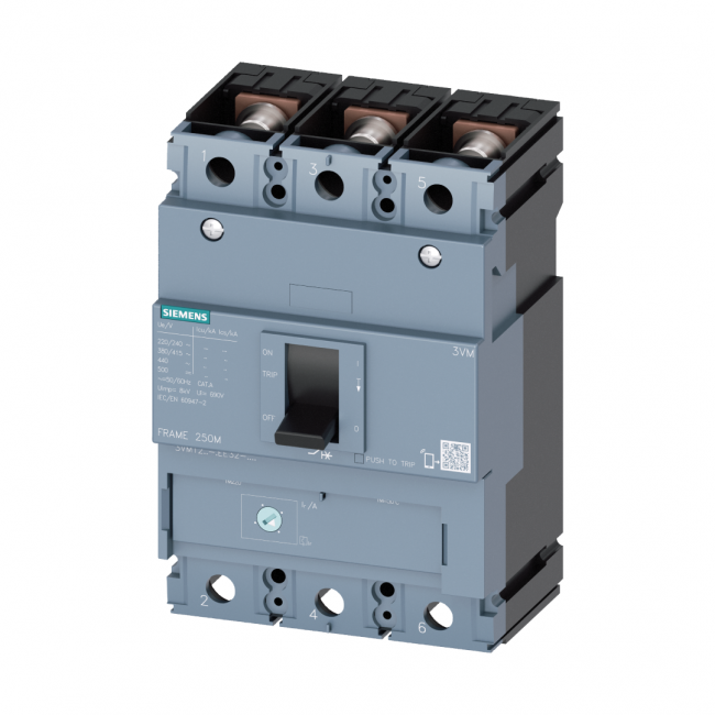 Siemens 3VM1220-3EE32-0AA0, Kompakt Termik Manyetik Şalter, 200 Amper, 25kA