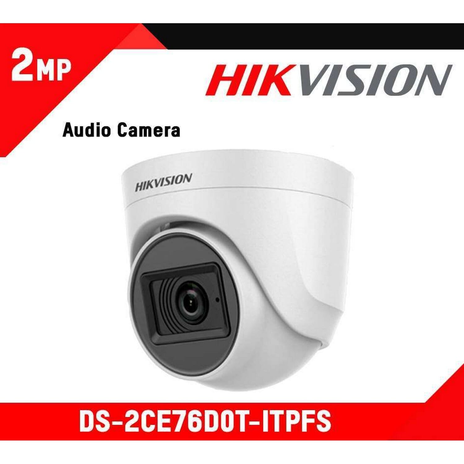 HIKVISION 2MP 2.8mm 2CE76DOT-ITPFS SESLİ DOME Kamera