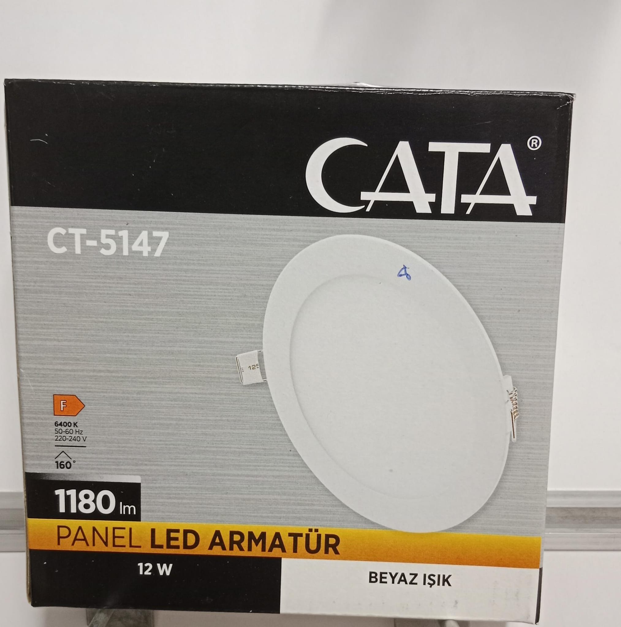 12W Slim Panel Led Beyaz 6400K Ct 5147