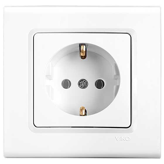 Viko Linnera/Rollina Beyaz Topraklı Priz Mekanizma (Çerçeve Hariç)