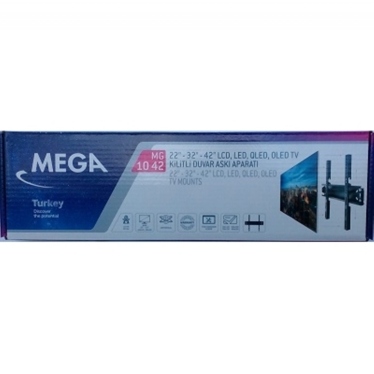 MEGA MG1042 22''-42'' LCD SABİT DUVAR ASKI APARATI (BOY 32,9 CM)